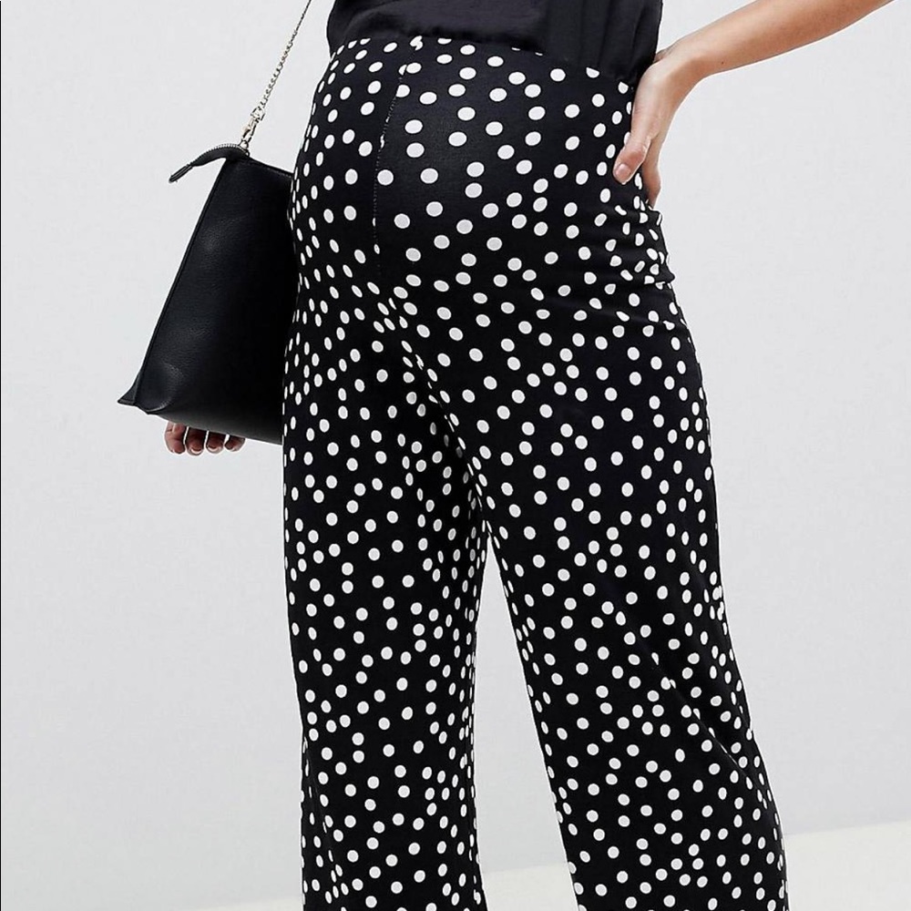 POLKA DOT OVER THE BUMP MATERNITY PANT SIZE16